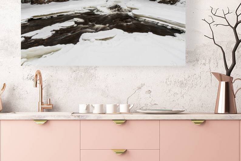 Winter Canyon on River by Kelley McClure