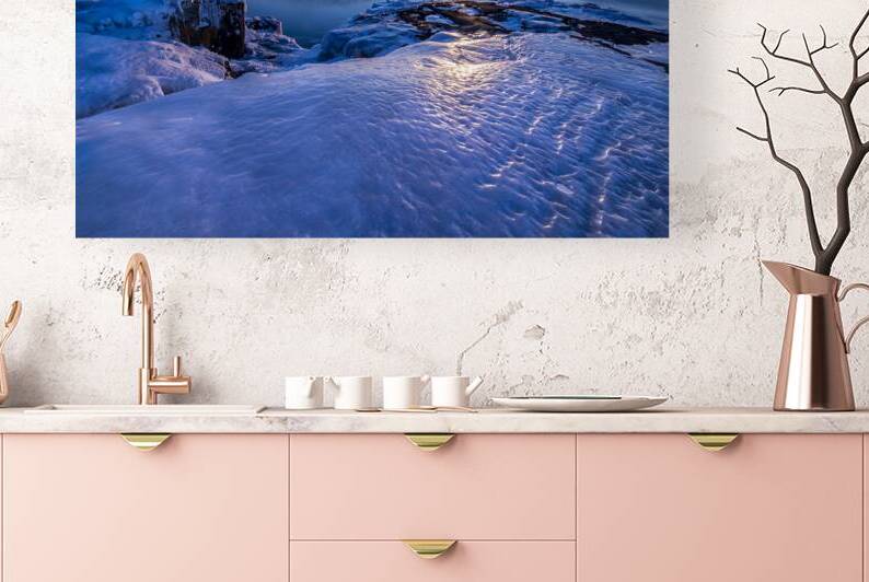 Sunrise on Ice Over Lake Superior by Kelley McClure